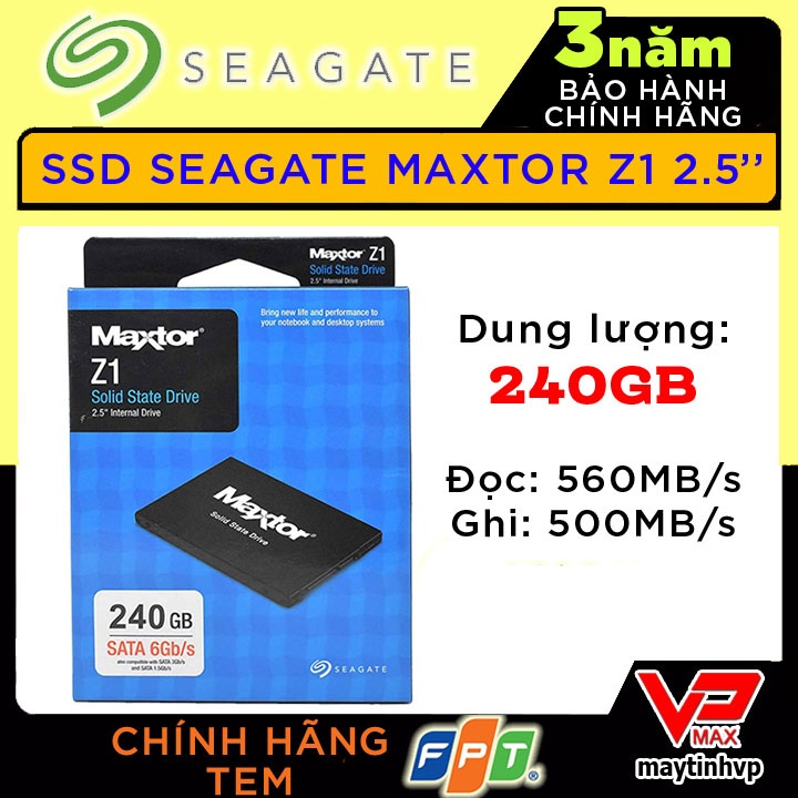 Ổ cứng ssd seagate maxtor z1 240gb bh 3 năm fpt