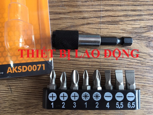 Bộ 9 đầu tua vít ingco - aksd0071