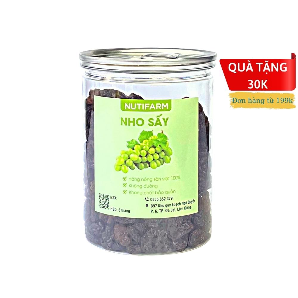 Nho khô sấy dẻo không đường chua ngọt tự nhiên 300gr NutiFarm trái cây sấy đặc sản đà lạt