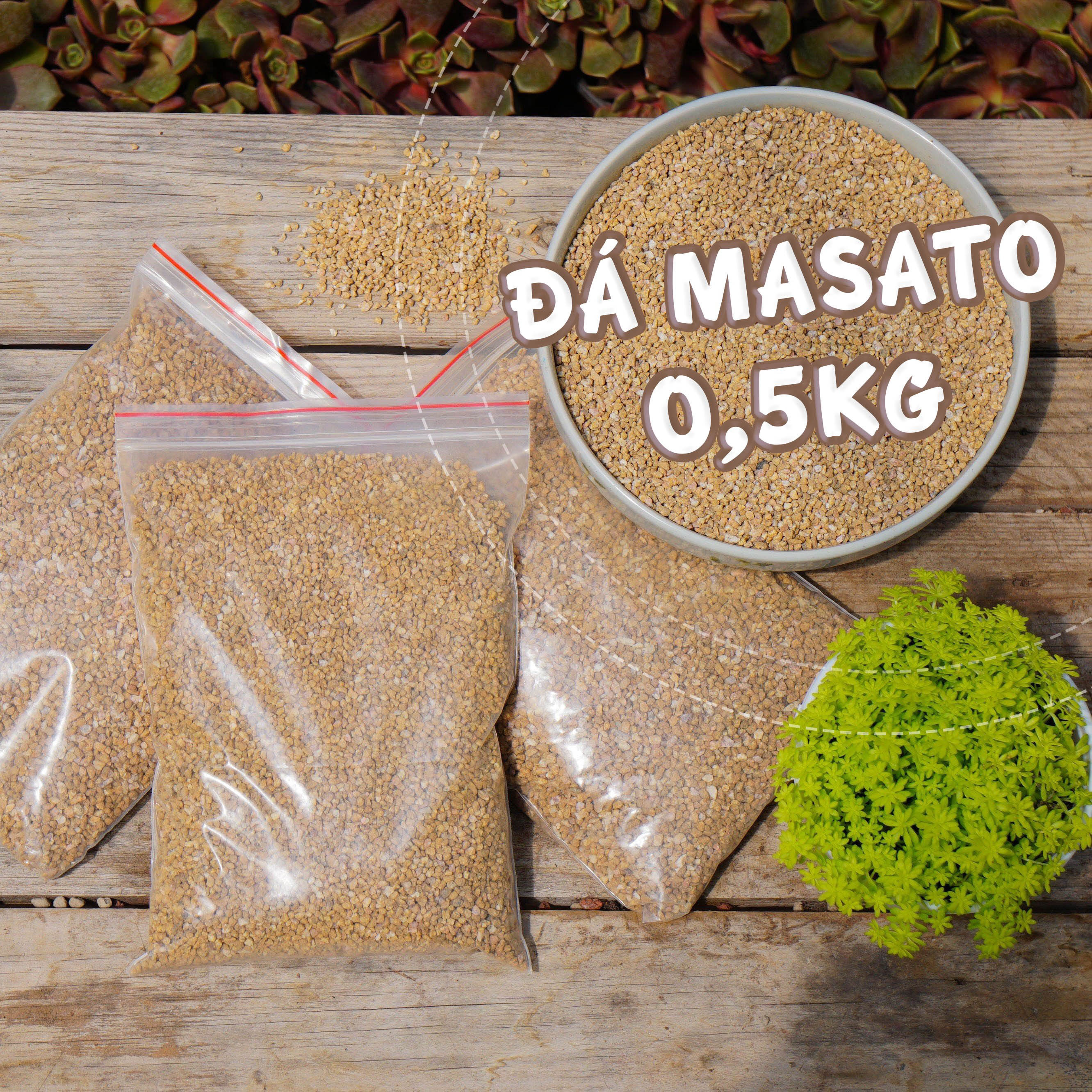 [0,5KG] Đá Masato Hàn Quốc rải mặt chậu sen đá, xương rồng - thoáng khí, cách nhiệt tốt cho cây