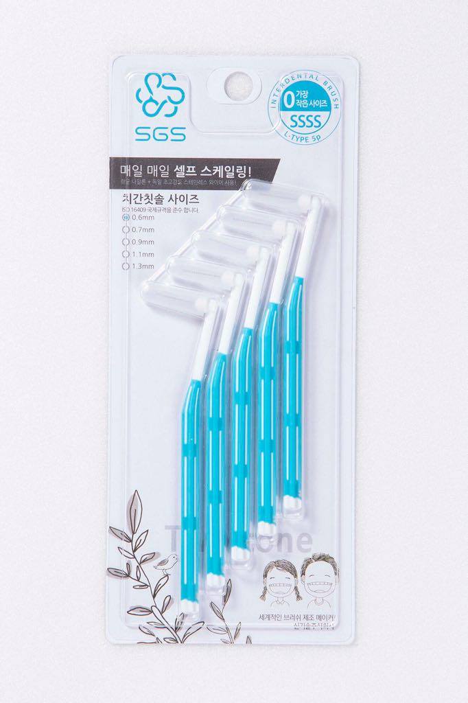 Chải kẽ răng cao cấp SGS dạng L size 0.6mm nhập khẩu từ Hàn Quốc ( vỉ 5 cây )