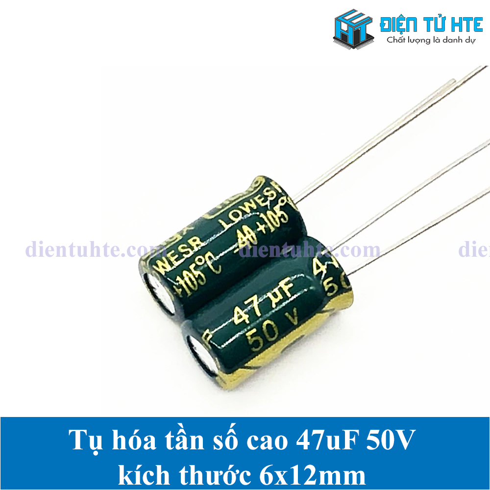 Bộ 20 tụ hóa tần số cao 47uf 50v 6x12mm