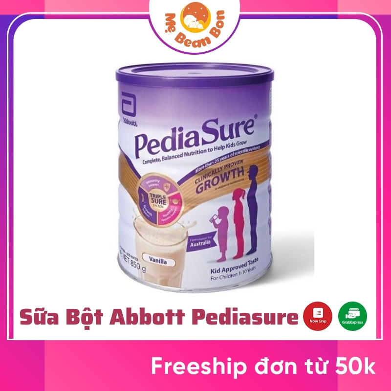 Sữa PediaSure Úc Nắp Tím 850G phù hợp cho trẻ từ 1-10 tuổi là dòng sữa tăng cân cho bé