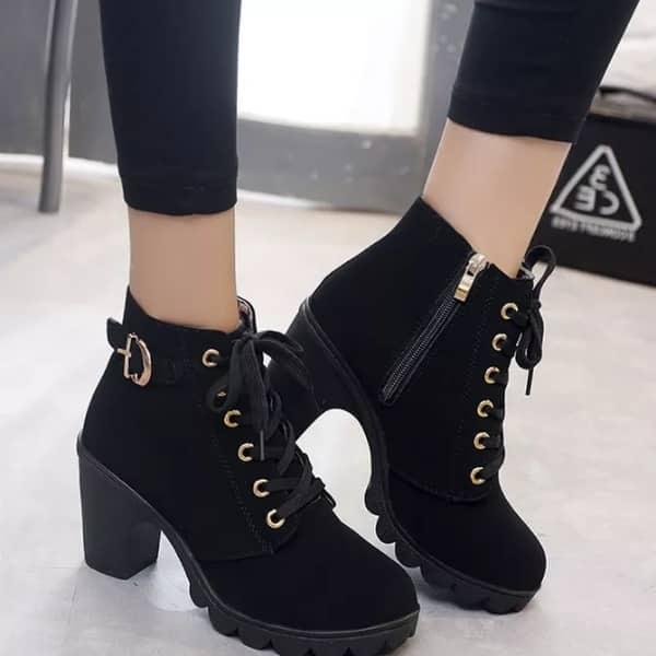 Bốt nữ giày cao cổ nữ 7 phân chất liệu da mềm mại boot nữ chuẩn hình