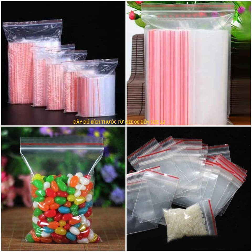 Túi zipper pe trong viền đỏ | số lượng: 1kg