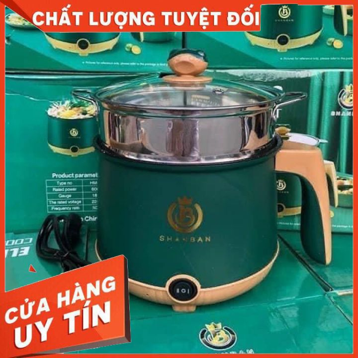 Nồi lẩu xanh mini 2 tầng có hấp inox , nồi lẩu đa năng