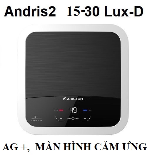 Máy nước nóng gián tiếp cảm ứng ariston andris2 lux-d: an2 15 lux-d ag+/ an2 30 lux-d ag+, ion bạc kháng khuẩn, tiết kiệm điện