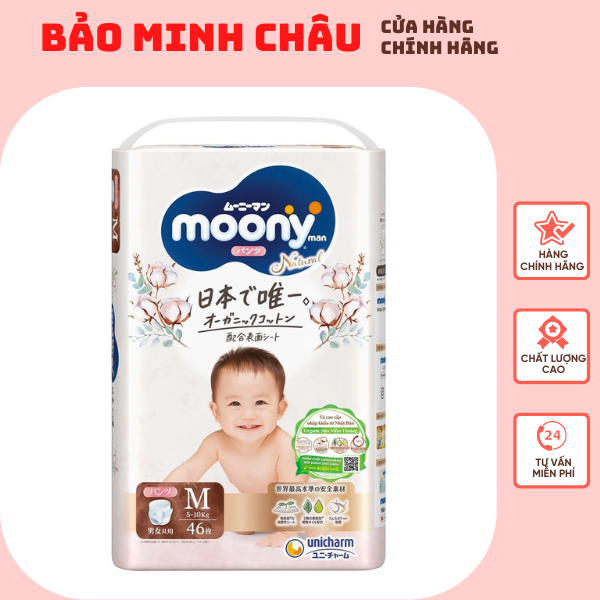 FREESHIP   Tã Bỉm Moony Natural Đủ size DÁN  NB63/S58/M46/L38, QUẦN M44/L36/XL32 hàng nội địa Nhật
