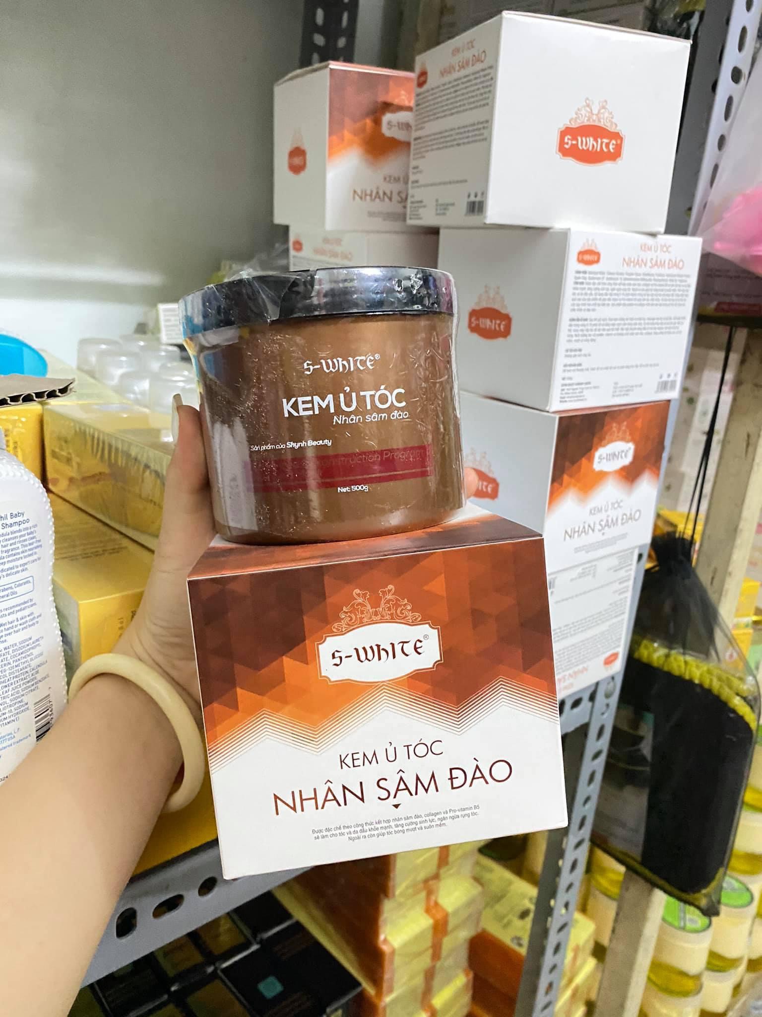 Kem ủ tóc nhân sâm đào swhite 500gram siêu mềm mượt