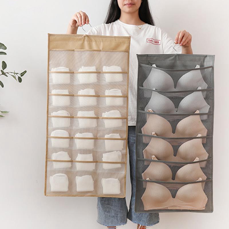 Túi treo đồ lót bí tất 2 mặt có móc treo túi đựng đồ lót tất vớ 2 mặt nhiều ngăn có móc treo túi đựng đồ lót tất vớ 2 mặt nhiều ngăn có móc treo