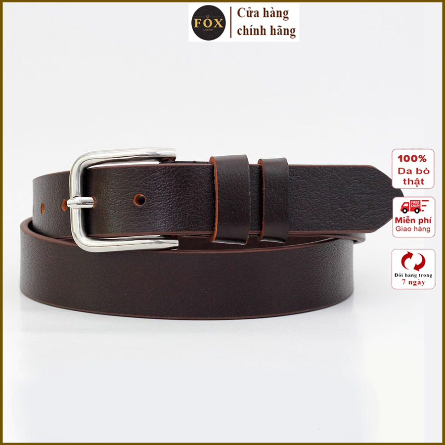 Thắt lưng nam da bò nguyên tấm FLD03, dây lưng nam khóa kim đúc nguyên khối chống gỉ, dây nịt bụng nam da thật siêu bền giá xưởng bảo hành 12 tháng - Fox Leather