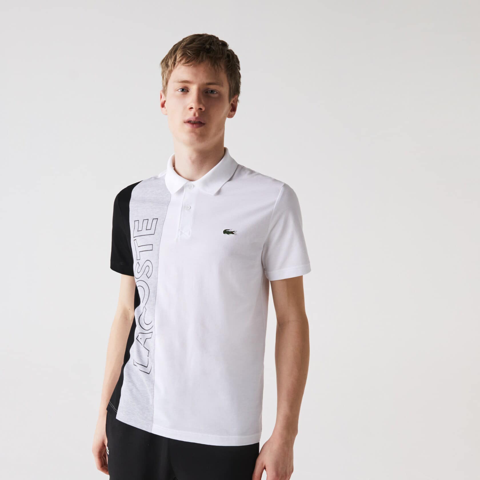 POLO Lacoste Nam Regular Fit Colourblock dệt kim siêu nhẹ YH9852