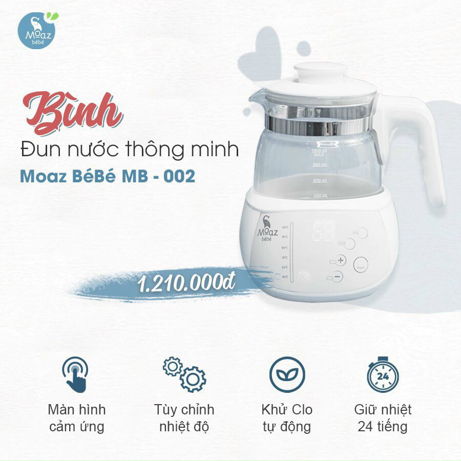 Máy đun nước pha sữa khử flo moaz bé bé mb002 - shopmekhoai bảo hành 12 tháng