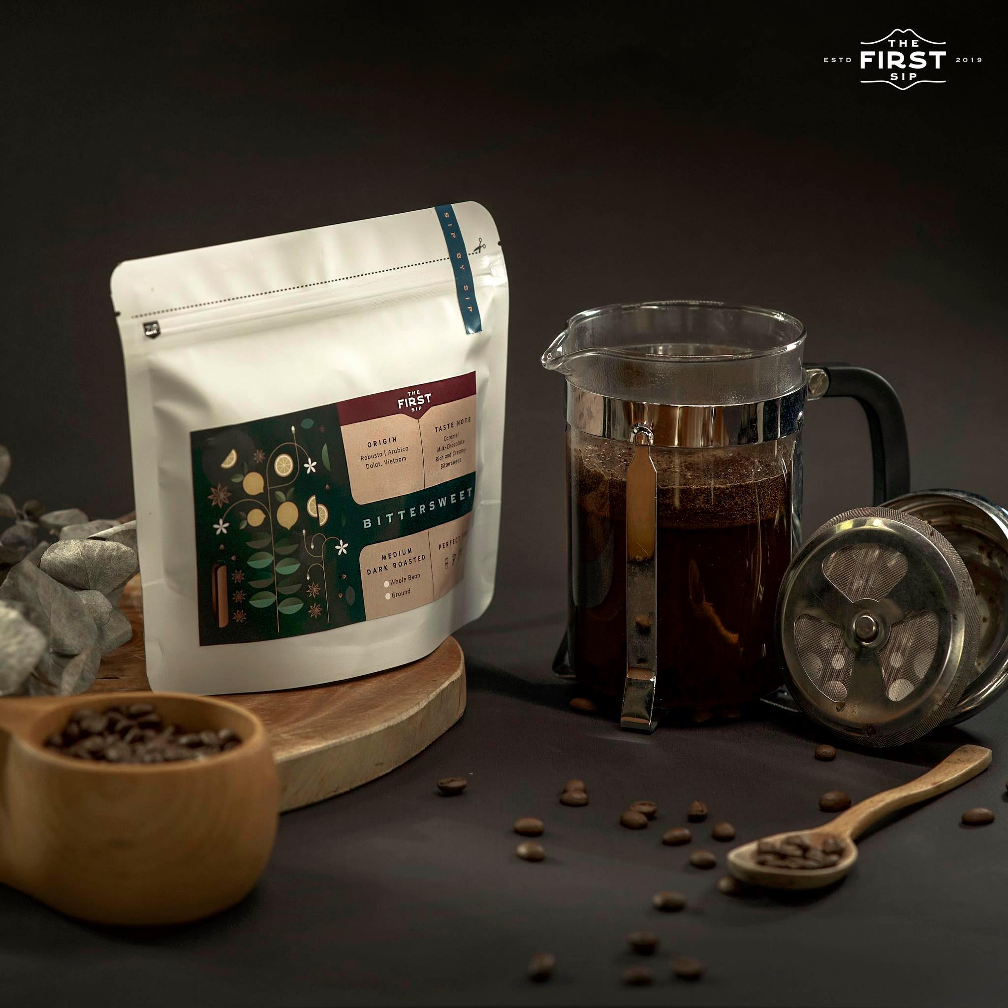 Cà phê phin/espresso _ bittersweet 250gr the first sip vietnam
