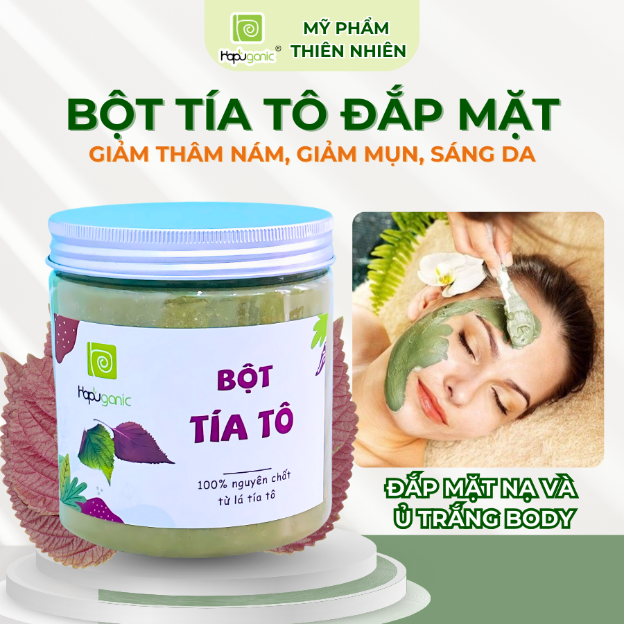  Bột Tía Tô Sấy Lạnh Hapuganic Bột Đắp Mặt Thanh Lọc Da Giảm Mụn Sáng Da Se Lỗ Chân Lông 