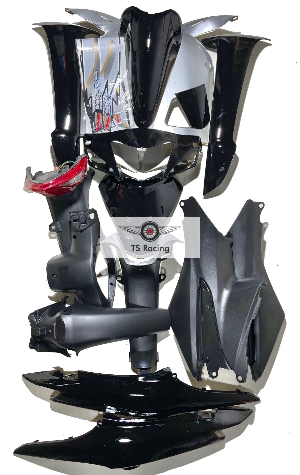 Dàn áo wave s100 màu đen - tặng team 3 lớp
