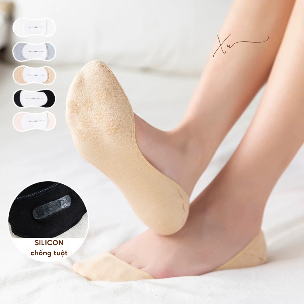 Tất vớ lười nữ cotton, Vớ mang giày cao gót và giày búp bê VXU11