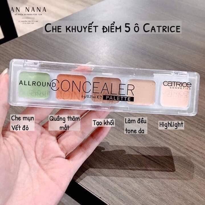 [Giá Hủy Diệt] Bảng Che Khuyết Điểm Đa Năng Catrice 5 Ô Catrice Concealer Palette 6g