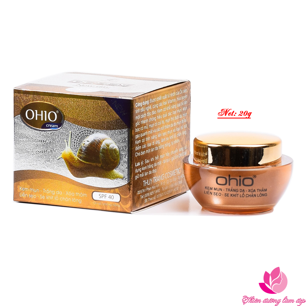 Kem Mụn, Trắng da, Xóa thâm, Liền sẹo, Se khít lỗ chân lông OHIO Ốc Sên New Day (20g)