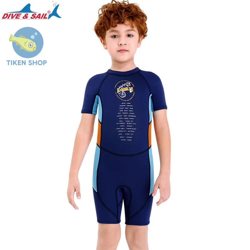 Đồ bơi giữ nhiệt Dive & Sail chống lạnh cho bé trai viền 2 màu