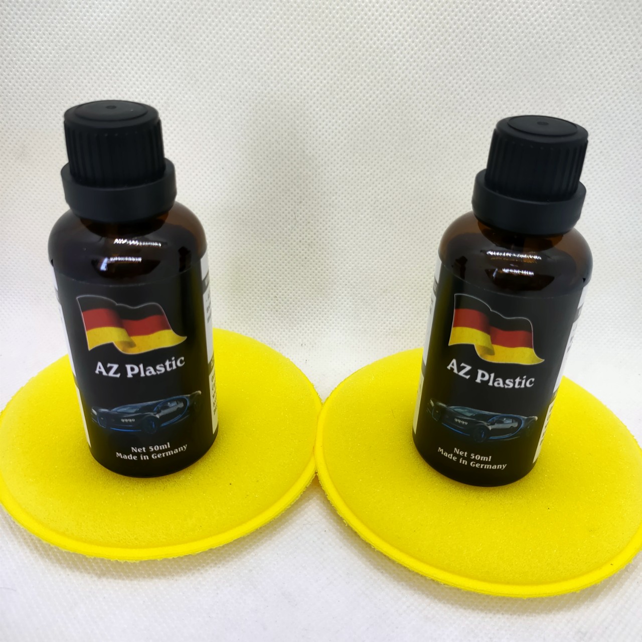 BỘ 2 CHAI LÀM MỚI VÀ PHỤC HỒI NHỰA ĐEN, NHỰA NHÁM HIỆU AZ, 50ml (AZ Plastic – Restore plastic, 50ml)
