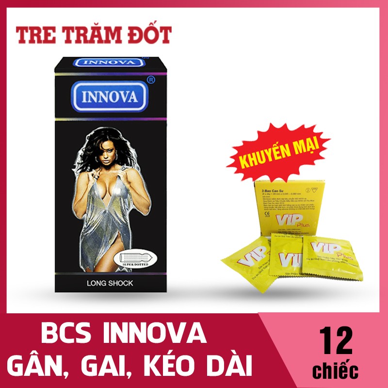 BAO CAO SU GAI INNOVA BLACK GAI LỚN, KÉO DÀI THỜI GIAN CỰC PHÊ – TẶNG hộp bao cao su