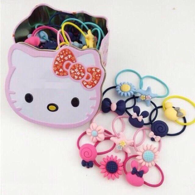 Hộp 40 dây buộc tóc kitty cho bé yêu