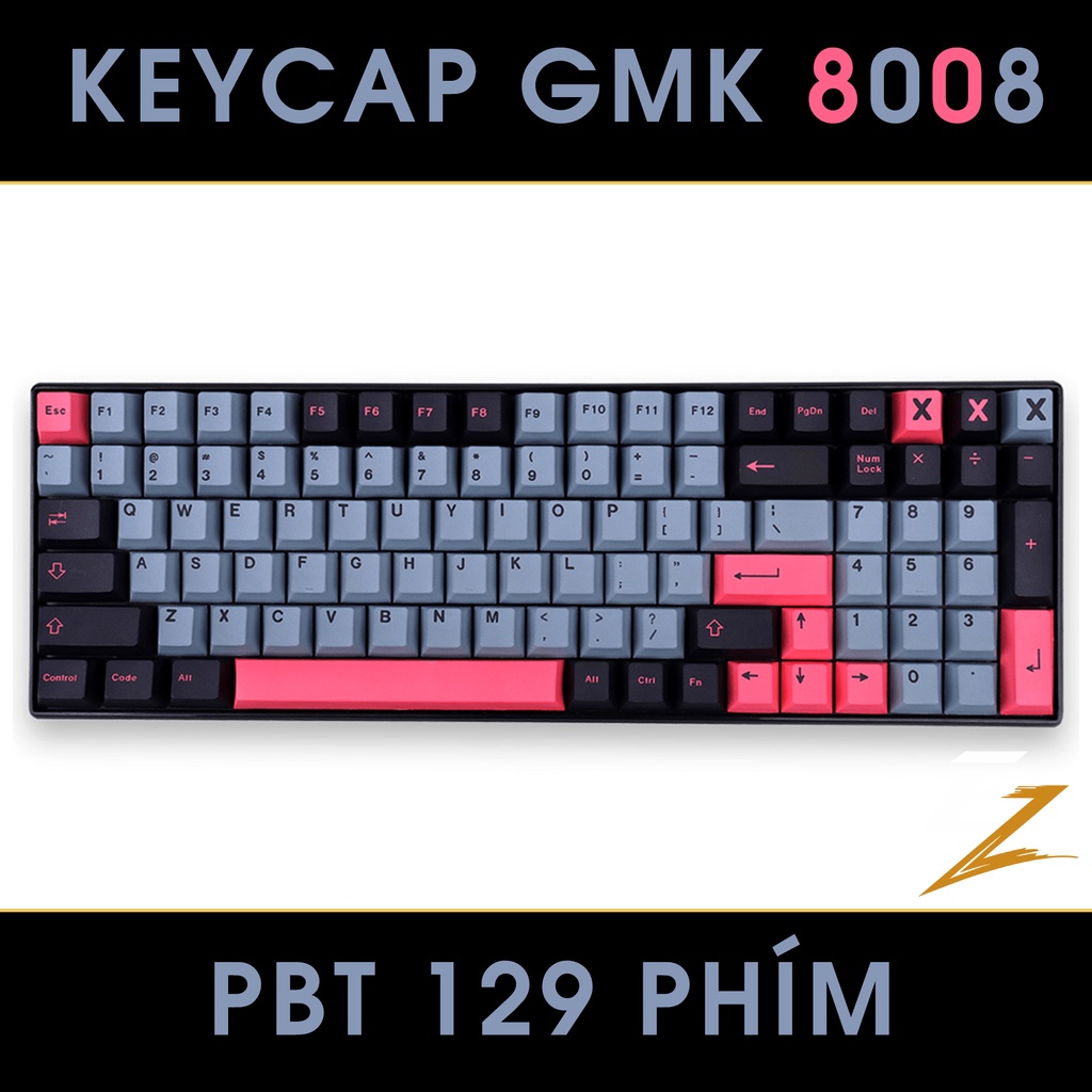 Keycap cho bàn phím cơ gmk 8008 thick pbt cherry profile 129 phím