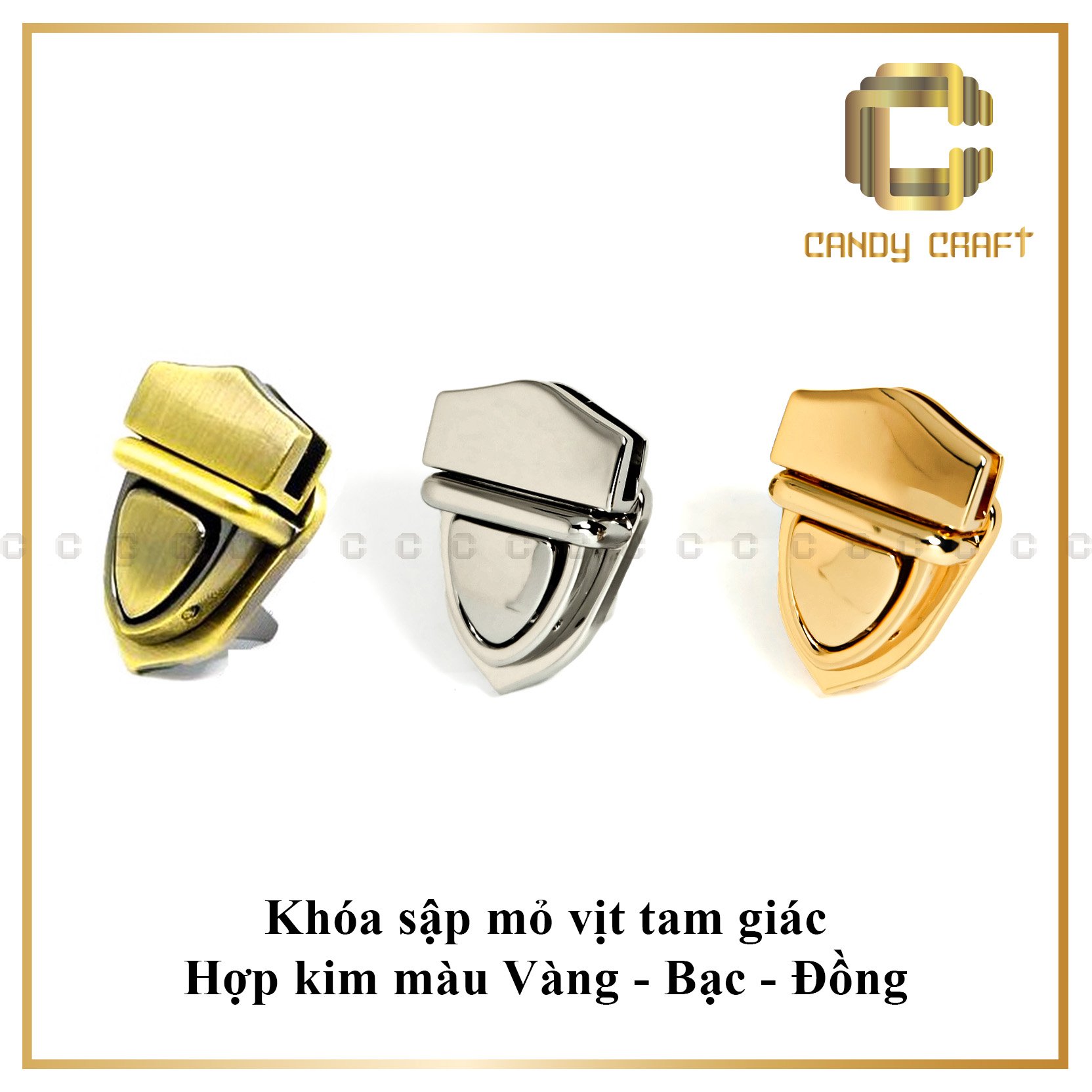 Khóa sập mỏ vịt tam giác - phụ kiện làm túi xách
