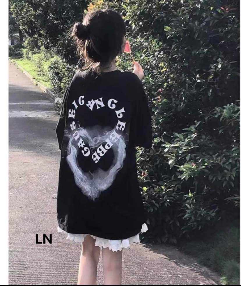 Áo phông tim chữ Chất cotton su, Hình in đa dạng, sử dụng mực in 5d bền màu,ln.