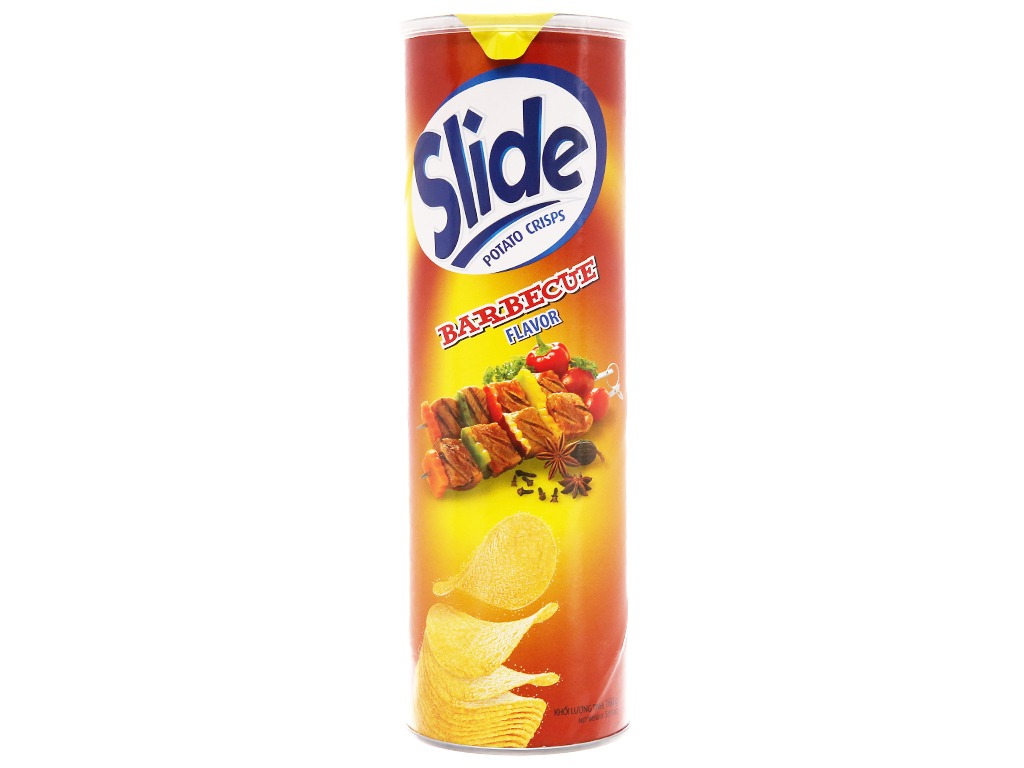 Snack Khoai Tây Slide Vị Thịt Nướng (Lon 150g)