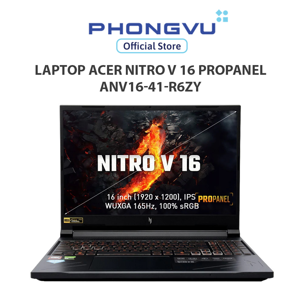 Laptop Acer Nitro V 16 ProPanel ANV16-41-R6ZY (Ryzen 5 8645HS/ GeForce RTX™ 3050/ 16GB/ 512GB/ Windows 11) - Bảo hành 24 tháng Giá 29,390,000 Đồng*Miễn phí vận chuyển