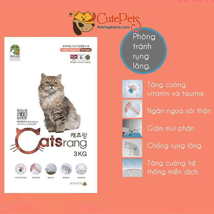 Thức ăn mèo Catsrang gói 1kg dành cho mèo mọi lứa tuổi xuất xứ Hàn