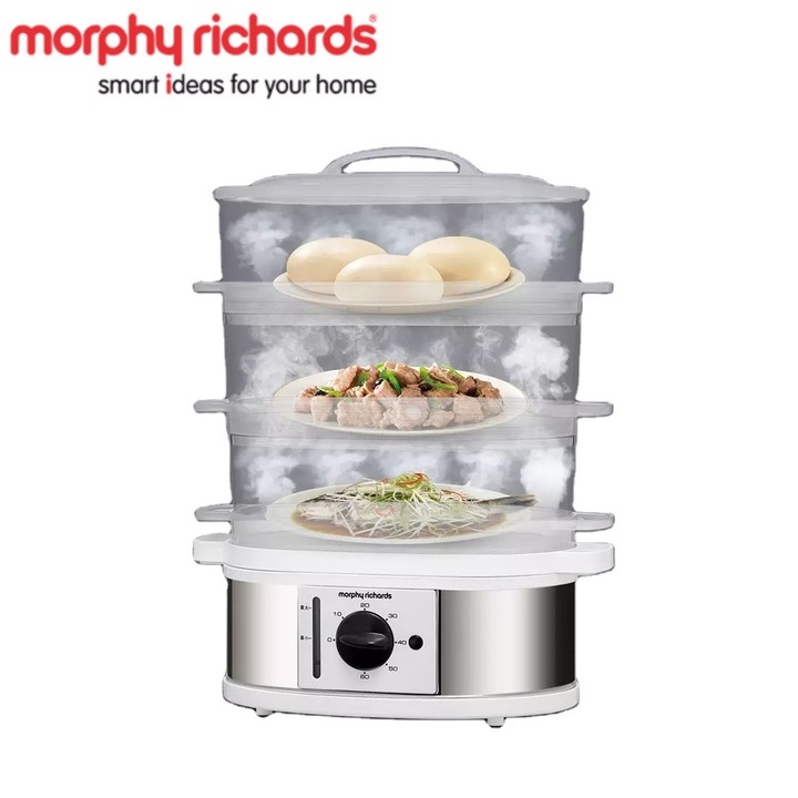 Nồi hấp thực phẩm 3 tầng morphy richards mr1148 công suất 750w, dung tích 9 lít - bảo hành 12 tháng