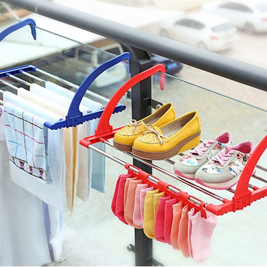 Giàn phơi đồ đa năng cho ban công chung cư , Giàn phơi đồ đa năng treo ban công tiện dụng, Kệ phơi treo đồ ban công