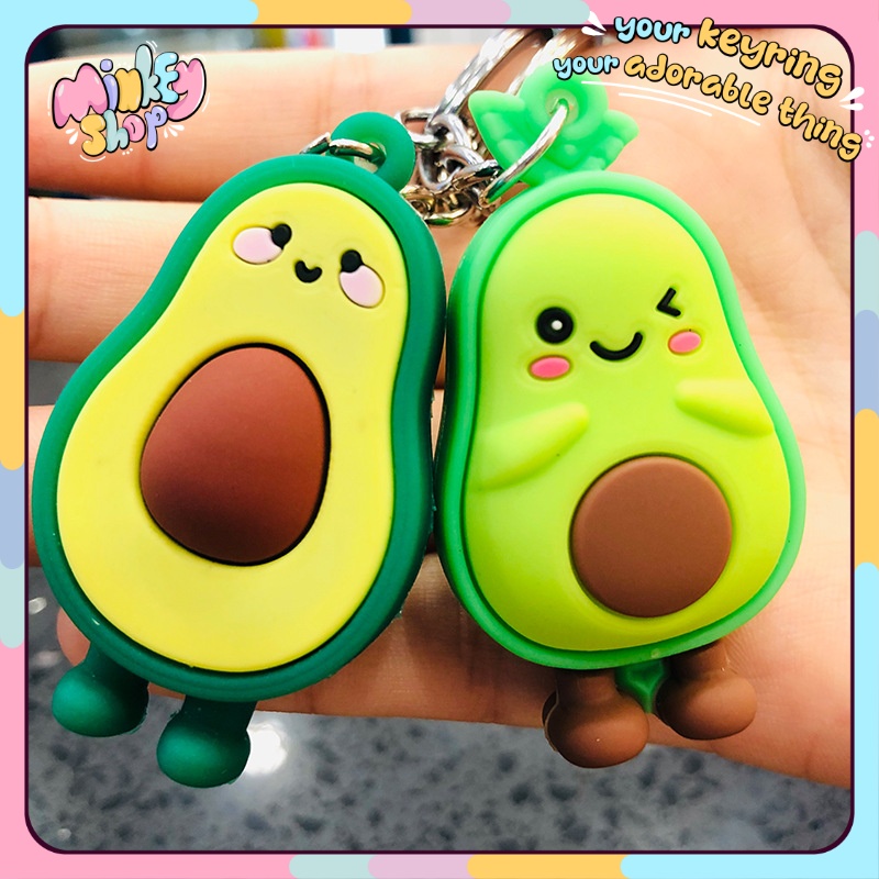 Móc khoá trái bơ dễ thương đáng yêu quà tặng phụ kiện túi xách, balo, oto cute trái bơ 02mkb -minkey