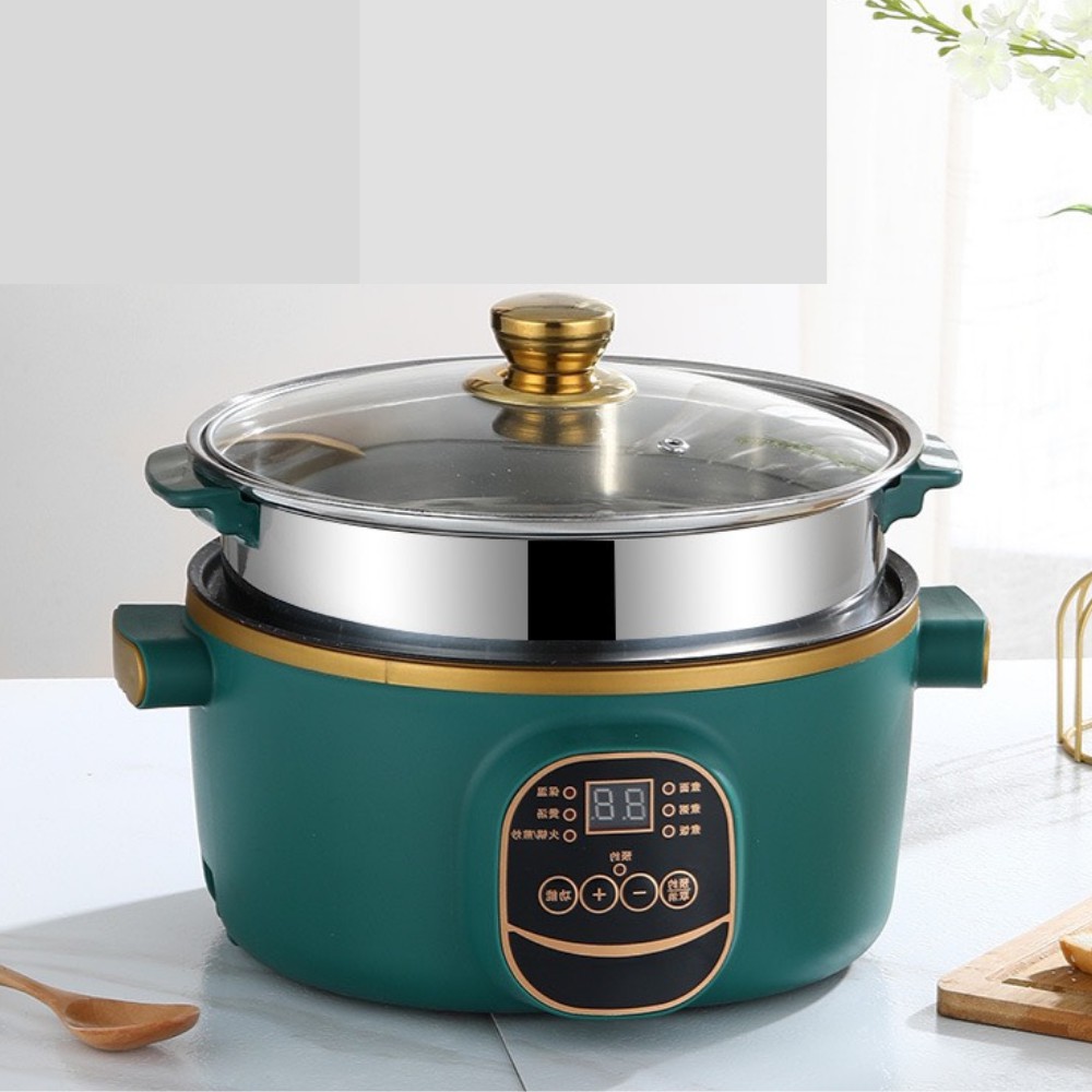"Nồi Lẩu Điện Mini kèm lồng hấp inox _ NỒI LẨU ĐIỆN 24CM BAIDAZUN CHỐNG DÍNH ( LỒNG HẤP INOX ) Nồi lẩu đa năng 2 trong 1 đường kính 24cm _ nồi hấp mini, nồi đa năng, nồi nấu mì Công suất: 800w"