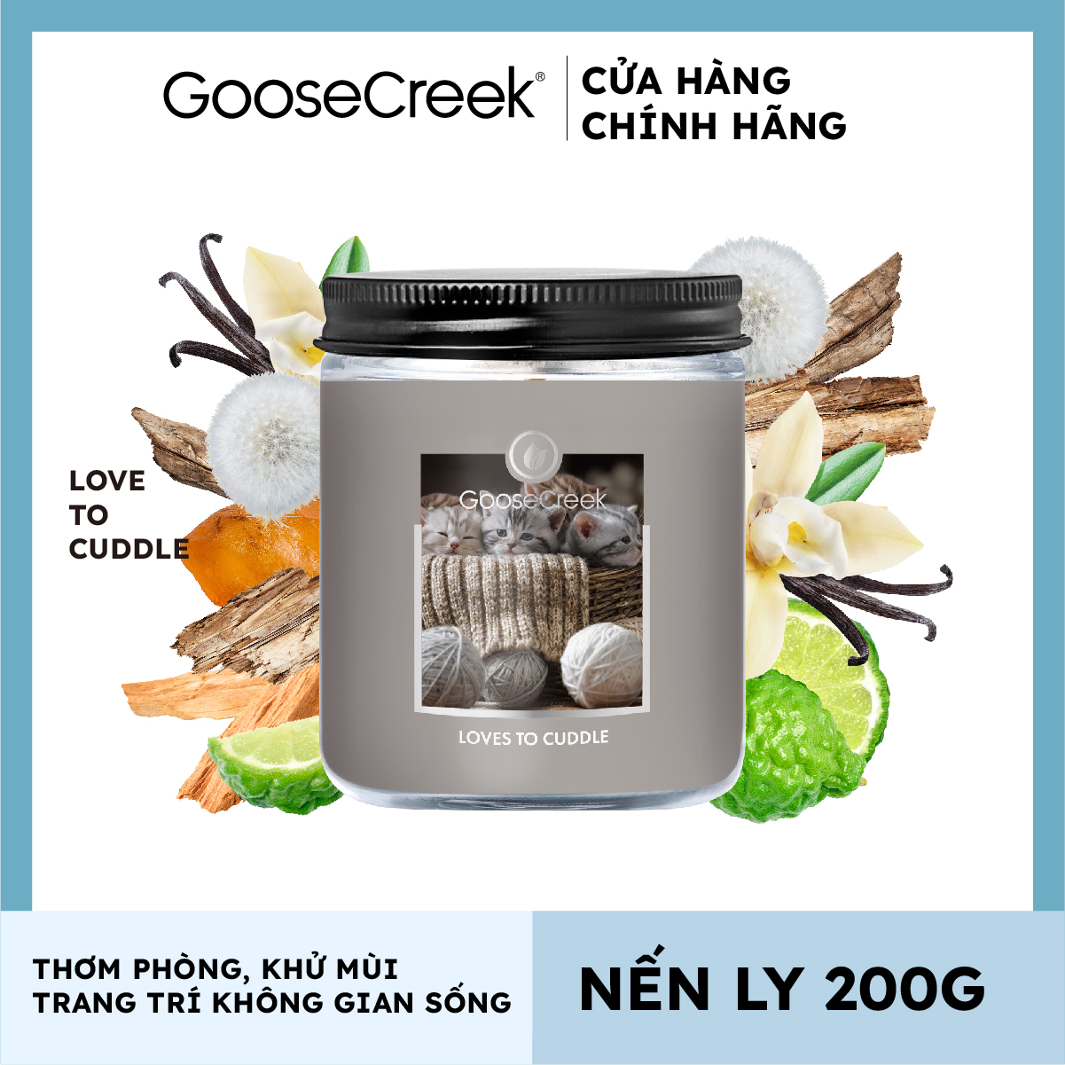Nến ly sáp đậu nành Goose Creek (200g) - Loves to Cuddle