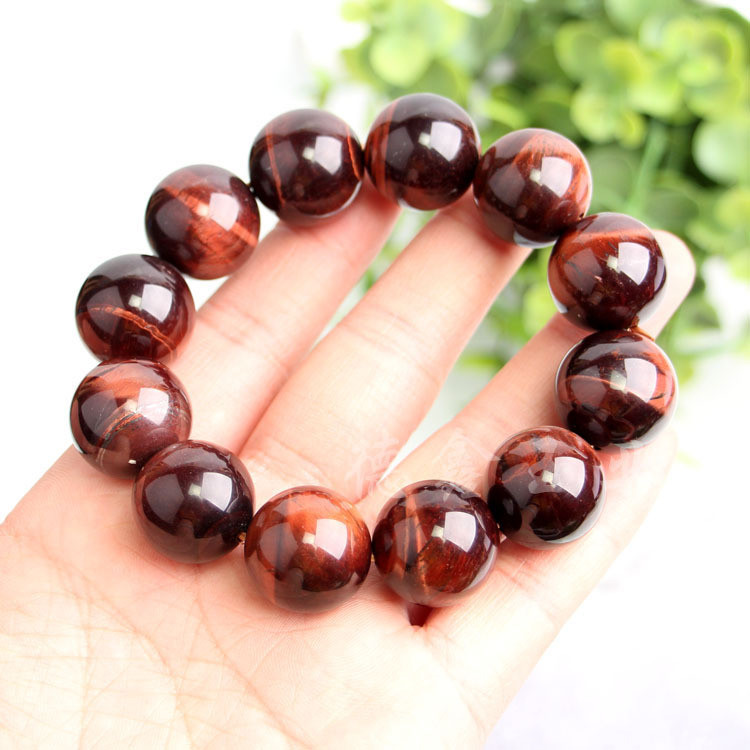 vòng đeo tay đá mắt hổ đỏ nâu 5A