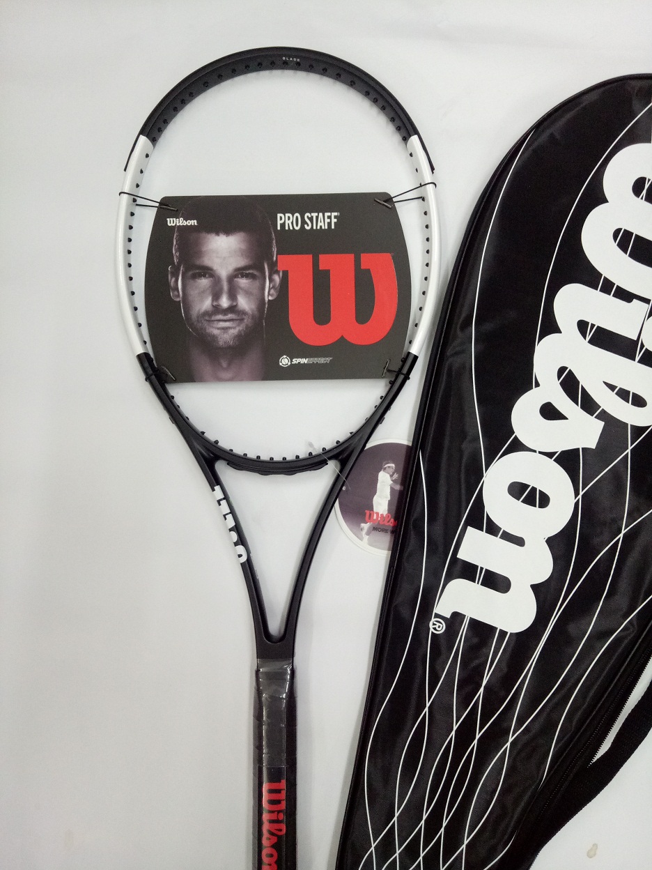 Vợt tennis Wilson 265g- Màu đen trắng - tặng căng cước quấn cán và bao vợt - ảnh thật sản phẩm