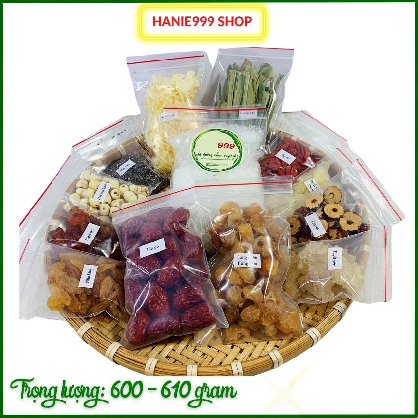 Set chè dưỡng nhan tuyết yến hạt sen 999 -13 nguyên liệu -Siêu mát lạnh ngày hè dùng cho 10-12 người 610 gram- Freeship-4 set tặng 1 set sâm rong biển 55k-Hanie999 Shop-Hanie 999