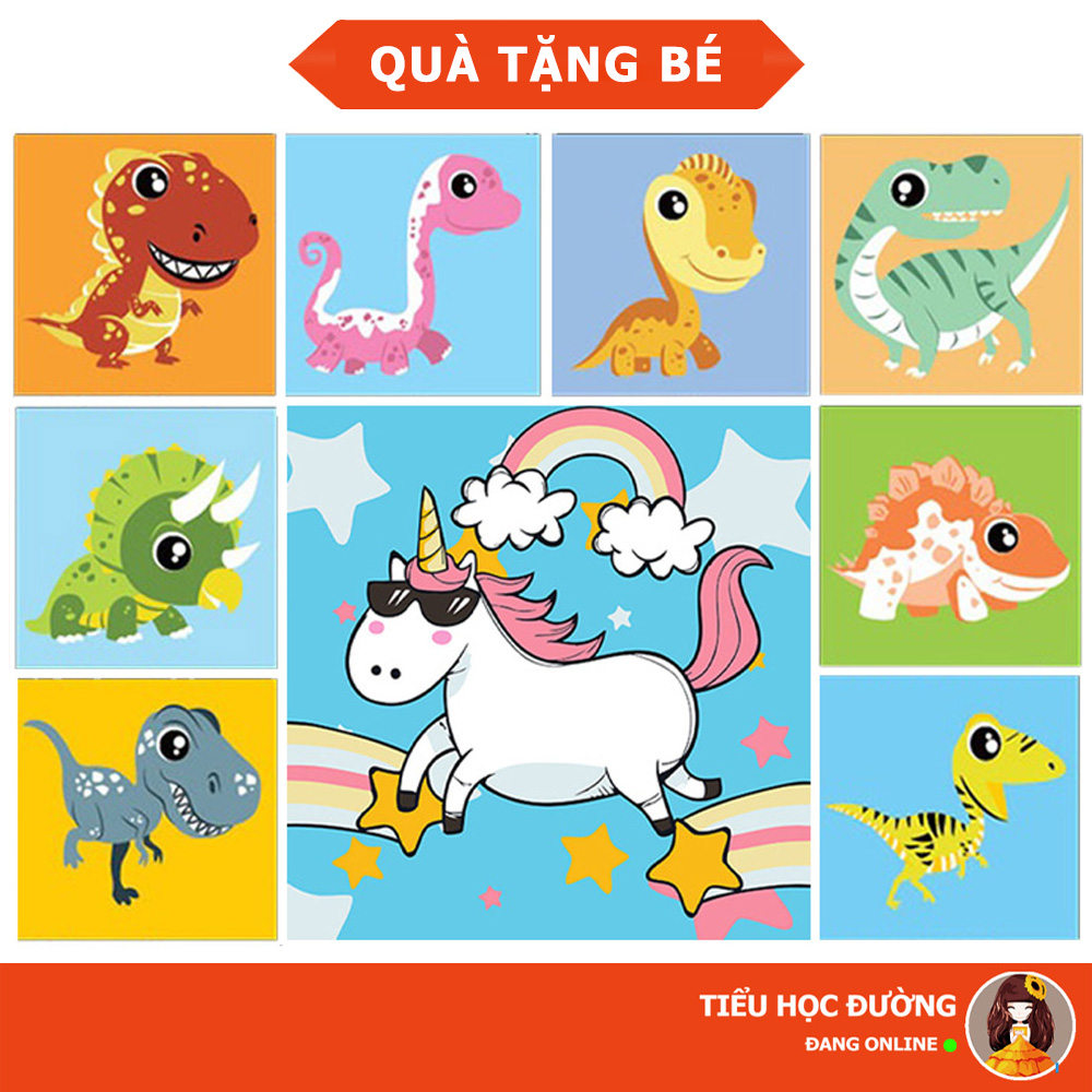 Tranh Sơn Dầu Số Hoá Cho Trẻ Em 20x20 Làm Quà Tặng Cho Bé Tập Tô Màu Theo Số Và Decor Treo Tường Giá Rẻ