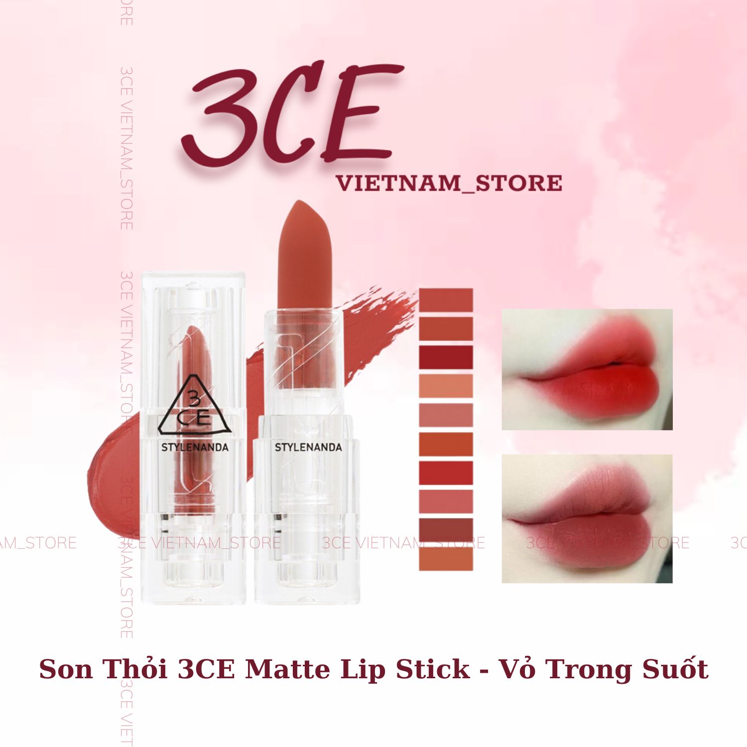 Son thỏi vỏ trong 3ce soft matte lipstick 3.5g