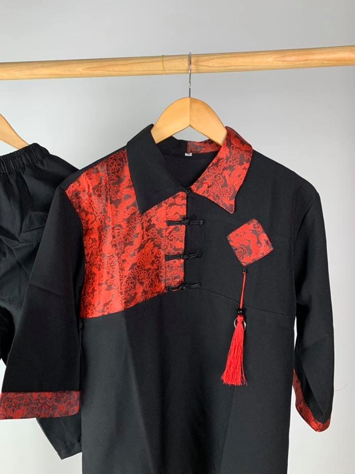 Áo Shanghai mix gấm Rồng Hoa