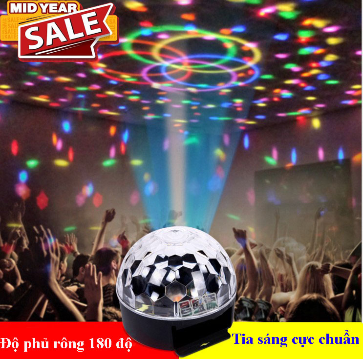 Đèn Led cầu USB - Đèn Led Vũ Trường Hình Quả Cầu Cảm Biến Theo Điệu Nhạc - Đèn Cầu Led Usb 7 Màu Cao Cấp Hiện Đại Thiết Kế Led 7 Màu Xoay Có Nhạc Usb - Bảo hành 1 đổi 1