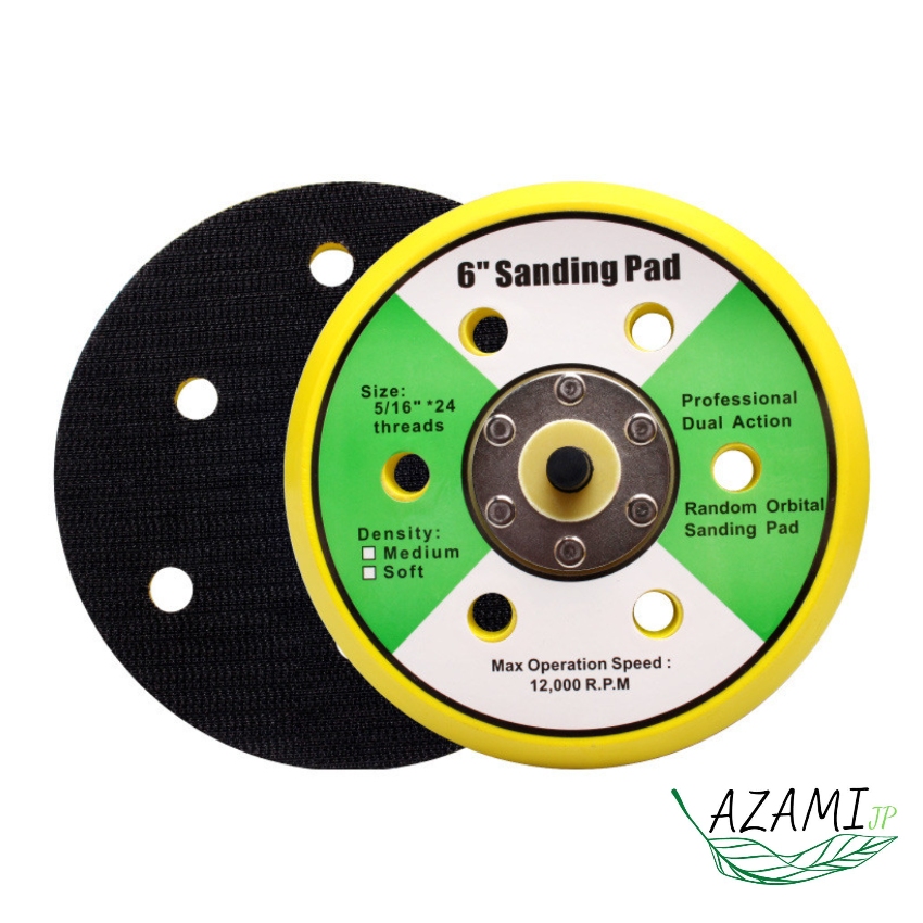 Đế Chà Nhám Hơi Tròn 6 Inch , 150mm , 15cm , Đế Đĩa Gắn Phớt , Loại Mặt Đế Gai Đục Lỗ, Hàng Chuẩn Hãng