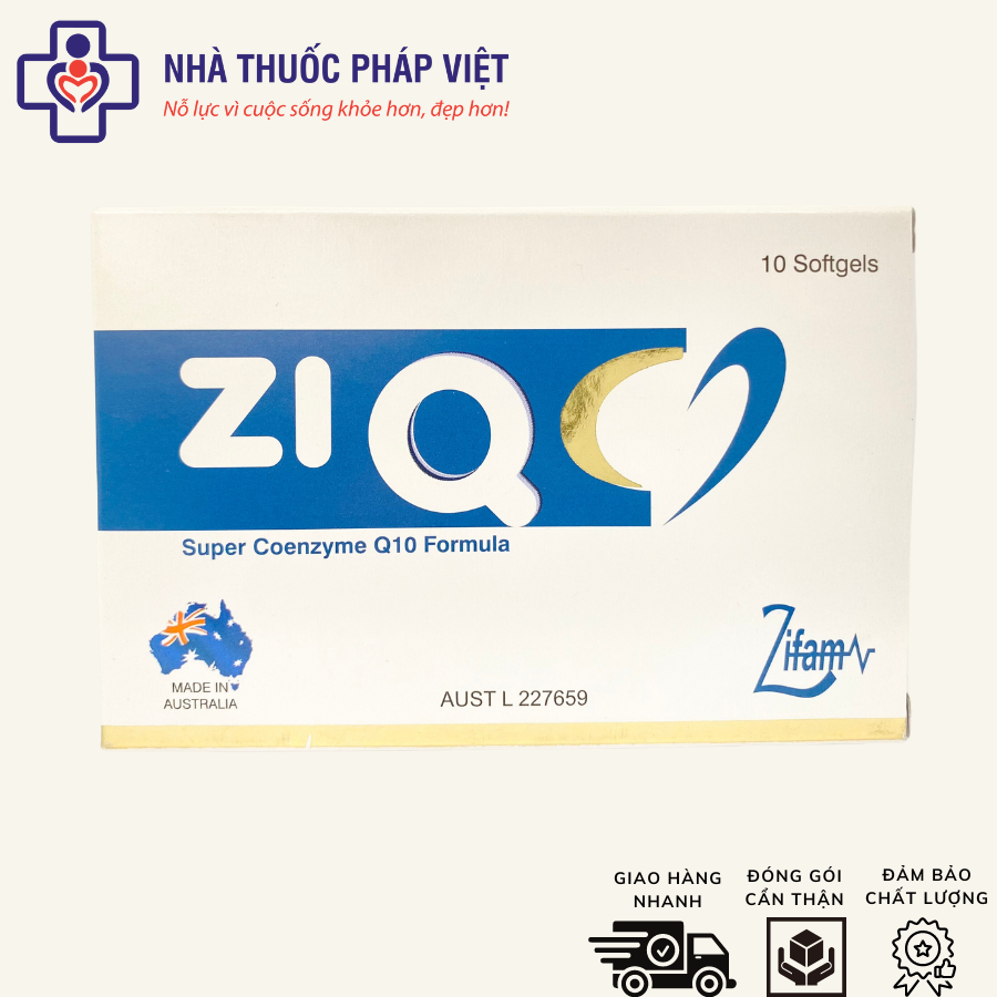 ZiQ Coenzym Q10 - Sản phẩm chống oxi hóa,tăng khả năng sống của tinh trùng - hộp 1 vỉ x10 viên