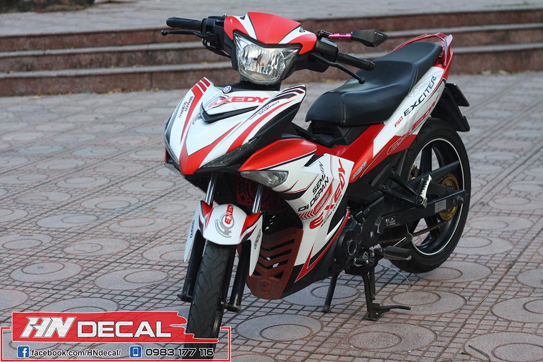 Tem Trùm Exciter 150 Trắng Đỏ Exedy