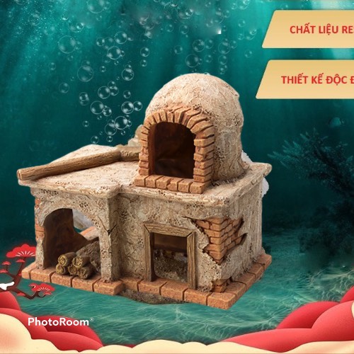 Trang trí hồ cá thuỷ sinh - lò sưởi