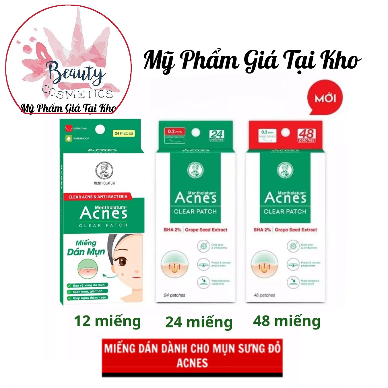 Hộp Miếng Dán Mụn Acnes Clear Patch 12 và 24 miếng